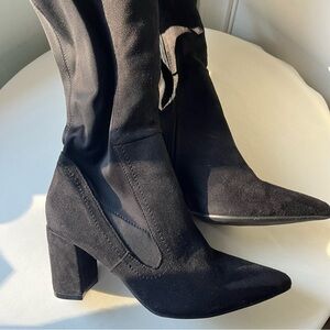 Forever 21 Black Suede High Knee Boots